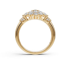 Sterling Silver Moissanite Cluster Ring Round RD 3x3mm