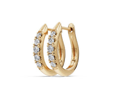 Sterling Silver Moissanite Hoop Earrings Round RD 2x2mm