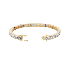 Sterling Silver Moissanite Bracelet Princess SQ 4X4mm