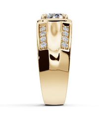 Men's 14K Gold Moissanite Ring Oval OV 7x5mm