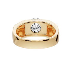 Men's 10K Gold CVD Diamond Ring Round RD 10X10mm Solid 925 Silver