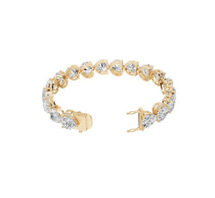 Sterling Silver Moissanite Bracelet Heart HT 9X9mm
