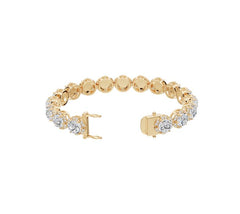 Sterling Silver Opal Moissanite Bracelet Round RD 7x7mm