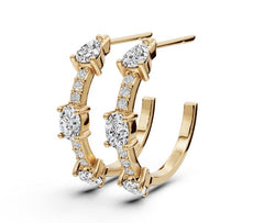 Sterling Silver Moissanite Earrings Oval OV 4X3mm