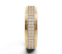 Men's Platinum Pave Band Ring CVD Diamond