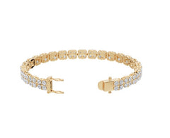 Sterling Silver Moissanite Bracelet Round RD 3x3mm