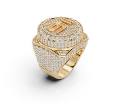 Men's Customizable Sterling Silver Champion Ring - Personalized Ring of Honor for Champions