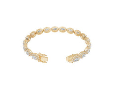 Sterling Silver Tennis Moissanite Bracelet OV 7X5mm Cabochon
