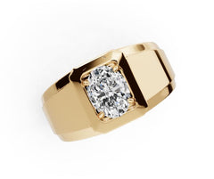Men's 14K Gold Moissanite Ring Oval OV 8x6mm
