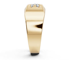 Men's 18K Gold Moissanite Ring Round RD 8x8mm Ring Solid