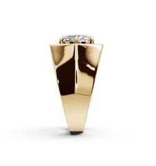 Men's Platinum CVD Diamond Ring Round RD 9.5x9.5mm