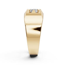 Men's 14K Gold Moissanite Ring Round RD 7x7mm Ring Solid