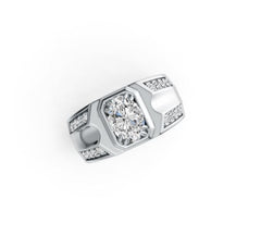 Men's Platinum Moissanite Ring Oval OV 7x5mm