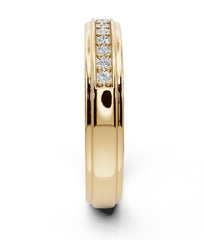 Platinum Moissanite Ring Men's Wedding Band Moissanite Prong Set Half Enternity Band