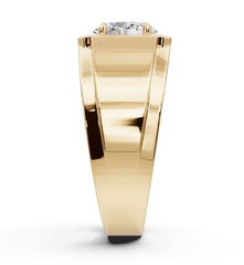 Men's 18K Gold Moissanite Ring Oval OV 8x6mm
