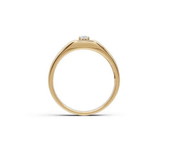 Men's 18K Gold Moissanite Ring Oval OV 6X4mm Halo