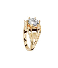 Contemporary Men's Rings 10K Gold Moissanite Ring Mounting Round RD 10x10mm