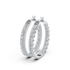 Sterling Silver Semi Mount Earrings Setting Oval OV 4X3mm with White Topaz DHJ
