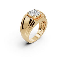 Men's 10K Gold CVD Diamond Ring Cushion CU 8X8mm