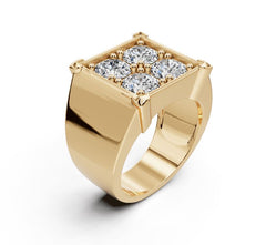 Men‘s 14K Gold CVD Diamond Ring‚ Round RD 5x5mm