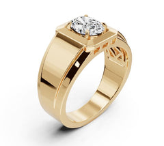 Men's 10K Gold Moissanite Ring Oval OV 8x6mm