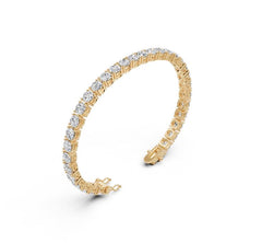 Sterling Silver Moissanite Bracelet Round RD 5x5mm