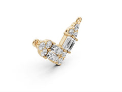 Sterling Silver Moissanite Pendant BG 4x2mm