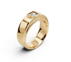 10K Gold Moissanite Ring Princess SQ 4.5X4.5mm Men's Ring