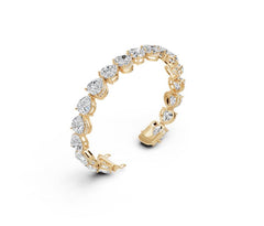 Sterling Silver Moissanite Bracelet Heart HT 9X9mm