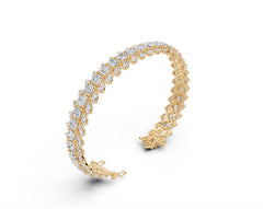 Sterling Silver Moissanite Bracelet Round RD 5x5mm