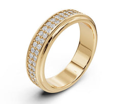 Men's Sterling Silver Pave Band Ring CVD Diamond