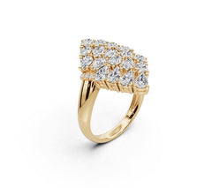 Sterling Silver Moissanite Cluster Ring Pear PE 5x3mm