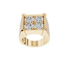 Men's 10K Gold Moissanite Ring Round RD 6.5X6.5MM
