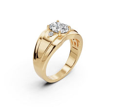 Sterling Silver Moissanite Ring OV 8x6mm with Moissanite