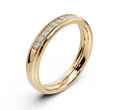 Platinum Moissanite Ring Men's Wedding Band Moissanite Prong Set Half Enternity Band