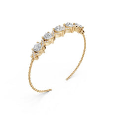 Sterling Silver Tennis Moissanite Bracelet For Women Heart HT 5x5mm Fully Adjustable