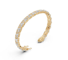 Sterling Silver Moissanite Bracelet Trillion TR 6X6mm