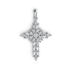 Sterling Silver Semi Mount Pendant Setting Marquise MQ 4X2mm RD 3.5mm DHJ