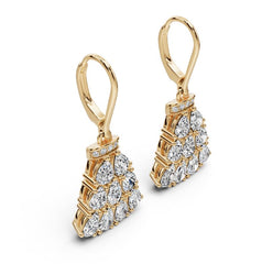 Sterling Silver Moissanite Chandelier Earrings Pear PE 5x3mm