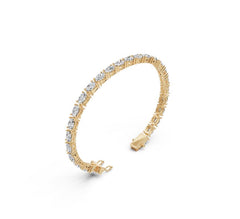 Sterling Silver Moissanite Bracelet Oval OV 6x4mm