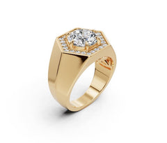 Men's Platinum CVD Diamond Ring Round RD 9.5x9.5mm