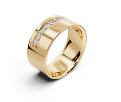 18K Gold Moissanite Ring Wedding Band Men's Ring