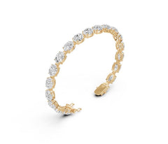 Sterling Silver Moissanite Bracelet Oval OV 9x7mm Tennis Moissanite Bracelet