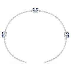 Sterling Silver Moissanite or Sapphire Bracelet 5x5mm