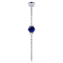 Sterling Silver Moissanite or Sapphire Bracelet 5x5mm