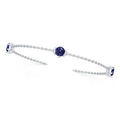 Sterling Silver Moissanite or Sapphire Bracelet 5x5mm