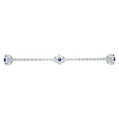 Sterling Silver Moissanite or Sapphire Bracelet 5x5mm