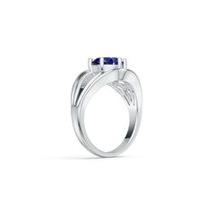 Contemporary Men's Rings Sterling Silver Moissanite or Sapphire Ring Mounting Round RD 10x10mm