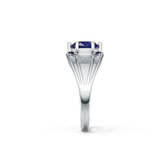 Contemporary Men's Rings Sterling Silver Moissanite or Sapphire Ring Mounting Round RD 10x10mm