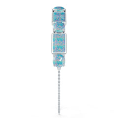 Sterling Silver Opal Bracelet 12X8mm